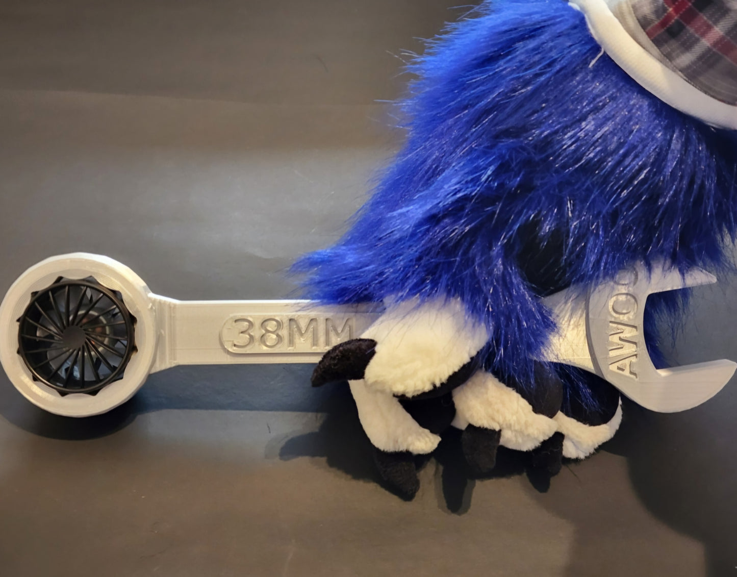 Fursuit wrench prop with fan