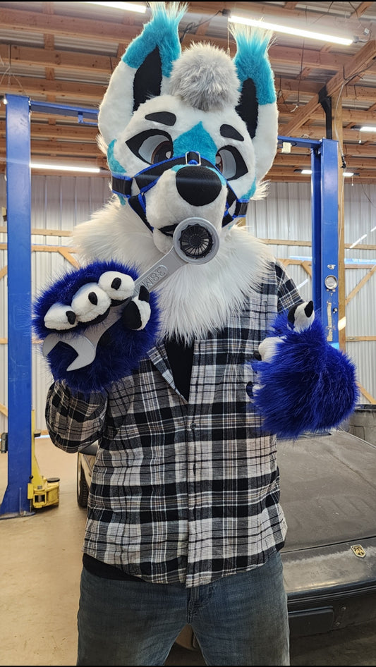 Fursuit wrench prop with fan