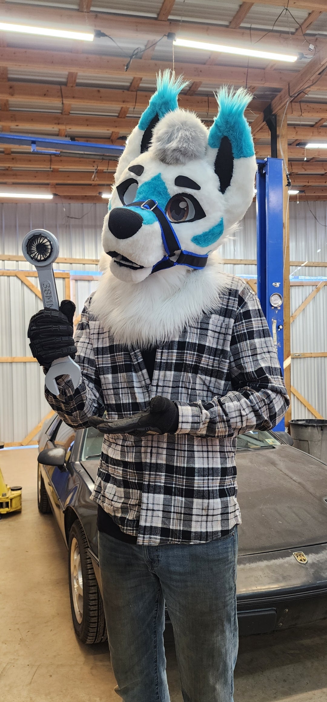 Fursuit wrench prop with fan