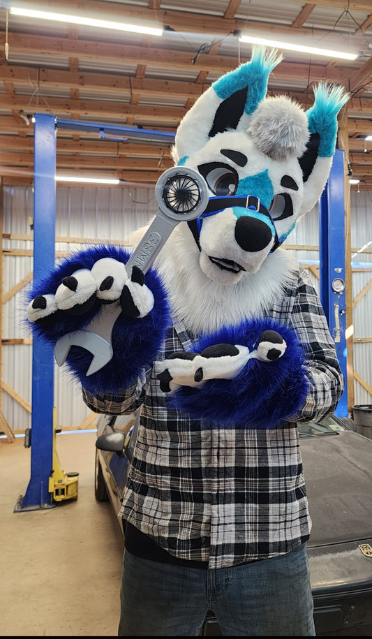 Fursuit wrench prop with fan